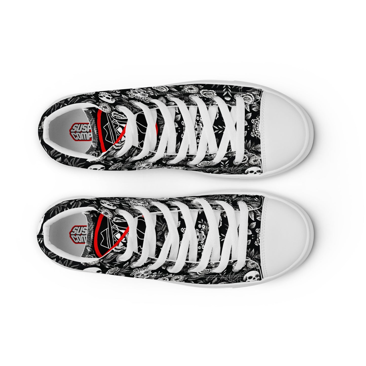 Men’s rose & skull high tops