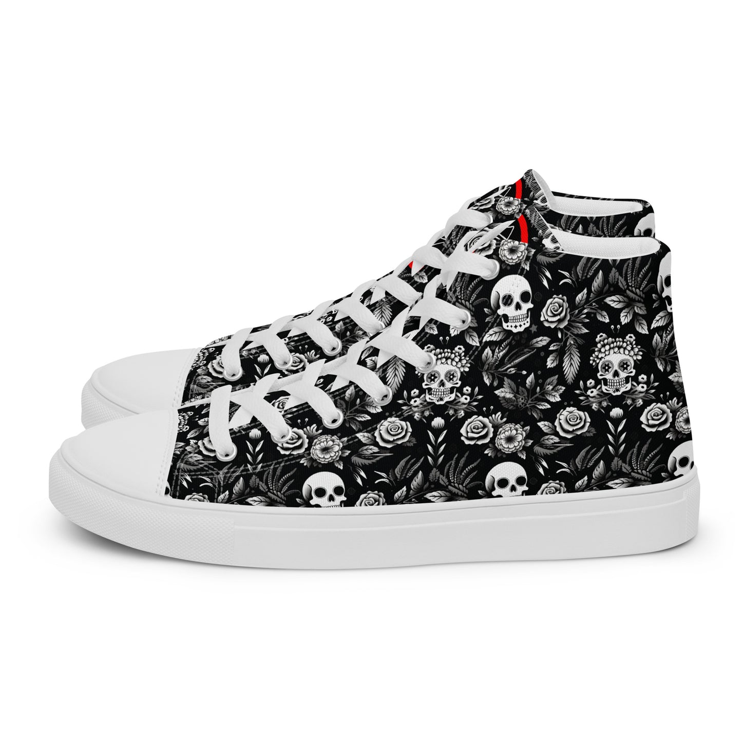 Men’s rose & skull high tops
