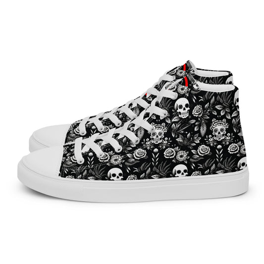 Men’s rose & skull high tops