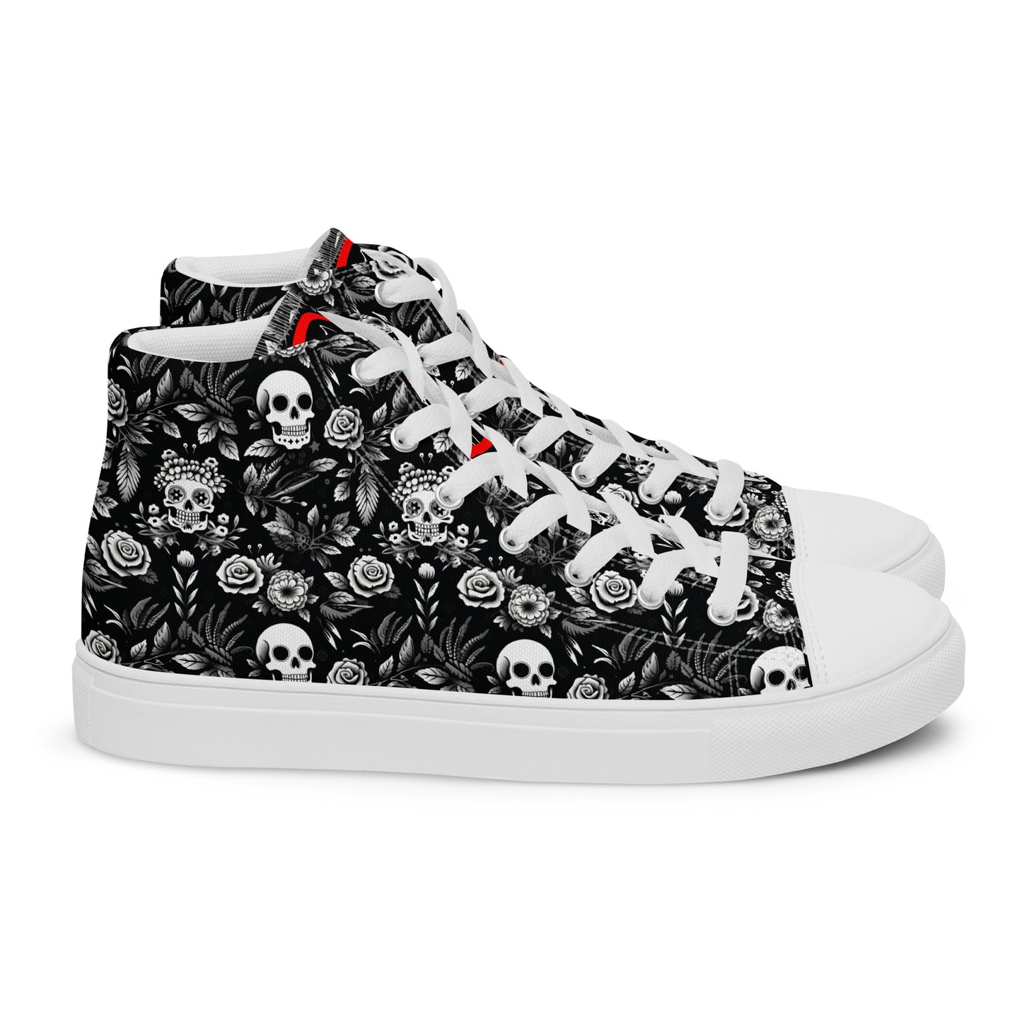 Men’s rose & skull high tops