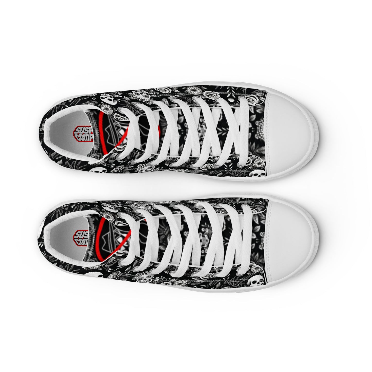 Women’s rose & skull high top