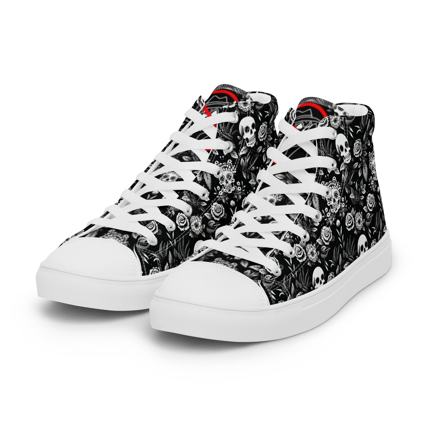Women’s rose & skull high top