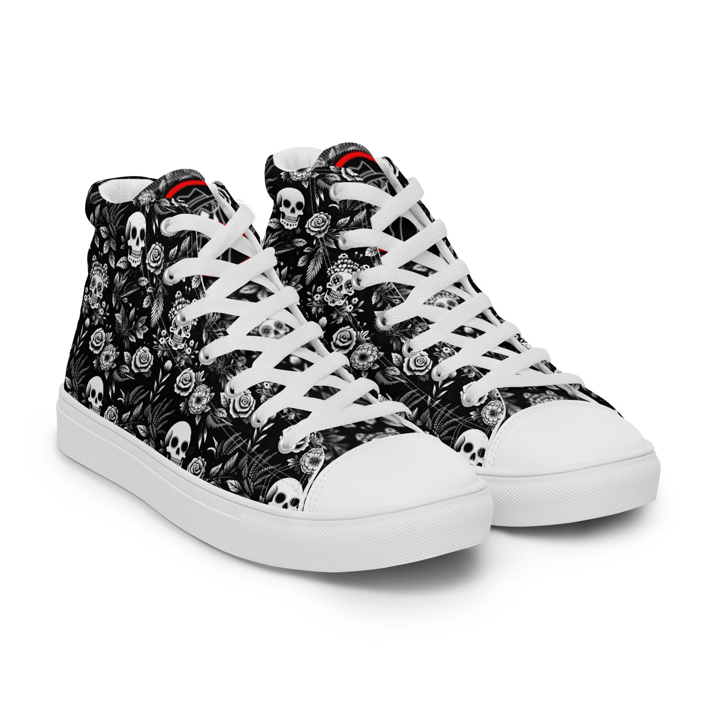 Women’s rose & skull high top